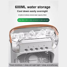 Portable Mini USB Air Humidifier Fan Water Mist Cooler 3-in-1 Cooler Fan LED Night Lights Air Conditioner Mini Electric Fan