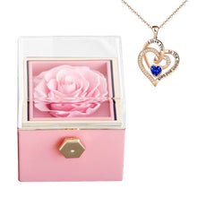 Rotating Eternal Rose Jewelry Box – Elegant Decorative Storage for Rings, Earrings & Necklaces | Romantic Wedding & Anniversary Gift
