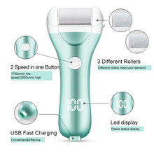 Electric Pedicure Foot File USB Rechargeable Power Display 3pcs Grinding Exfoliator Replacement Heads For Heel Callus Remover