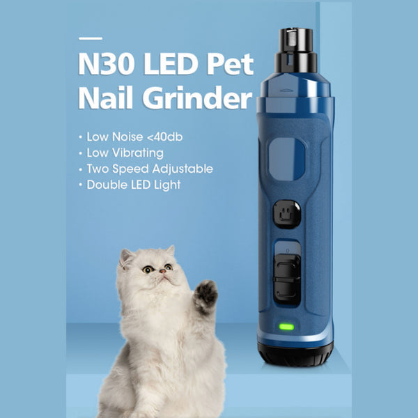 2-Speed LED Pet Nail Grinder – Silent, Powerful & Safe Electric Pet Nail Trimmer for Medium & Large Dogs
