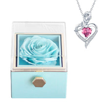 Rotating Eternal Rose Jewelry Box – Elegant Decorative Storage for Rings, Earrings & Necklaces | Romantic Wedding & Anniversary Gift