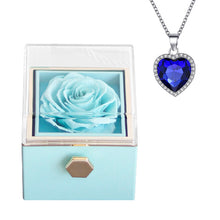 Rotating Eternal Rose Jewelry Box – Elegant Decorative Storage for Rings, Earrings & Necklaces | Romantic Wedding & Anniversary Gift