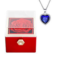 Rotating Eternal Rose Jewelry Box – Elegant Decorative Storage for Rings, Earrings & Necklaces | Romantic Wedding & Anniversary Gift