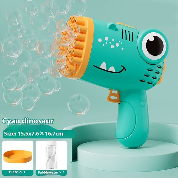 Dino Blast Bubble Gun – High-Power Multi-Hole Electric Bubble Machine Toy