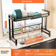 Retractable Kitchen Sink Storage Shelf Bowl Rack Tableware Drain Rack Sets
