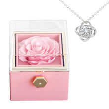 Rotating Eternal Rose Jewelry Box – Elegant Decorative Storage for Rings, Earrings & Necklaces | Romantic Wedding & Anniversary Gift