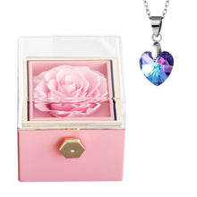 Rotating Eternal Rose Jewelry Box – Elegant Decorative Storage for Rings, Earrings & Necklaces | Romantic Wedding & Anniversary Gift