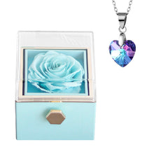 Rotating Eternal Rose Jewelry Box – Elegant Decorative Storage for Rings, Earrings & Necklaces | Romantic Wedding & Anniversary Gift