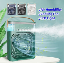 Portable Mini USB Air Humidifier Fan Water Mist Cooler 3-in-1 Cooler Fan LED Night Lights Air Conditioner Mini Electric Fan