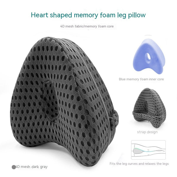 Memory Foam Leg Support Pillow – Ergonomic Heart-Shaped Design
