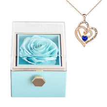 Rotating Eternal Rose Jewelry Box – Elegant Decorative Storage for Rings, Earrings & Necklaces | Romantic Wedding & Anniversary Gift
