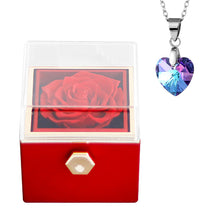 Rotating Eternal Rose Jewelry Box – Elegant Decorative Storage for Rings, Earrings & Necklaces | Romantic Wedding & Anniversary Gift