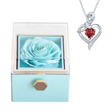 Rotating Eternal Rose Jewelry Box – Elegant Decorative Storage for Rings, Earrings & Necklaces | Romantic Wedding & Anniversary Gift