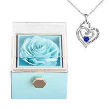 Rotating Eternal Rose Jewelry Box – Elegant Decorative Storage for Rings, Earrings & Necklaces | Romantic Wedding & Anniversary Gift