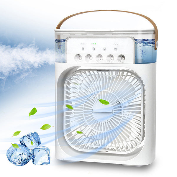 Portable Mini USB Air Humidifier Fan Water Mist Cooler 3-in-1 Cooler Fan LED Night Lights Air Conditioner Mini Electric Fan