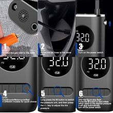 Car Air Pump Portable Mini Self Propelled Electric Tire Pump Handheld Wireless Digital Display Charging Pump
