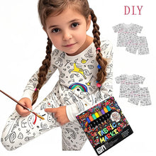 Kids DIY Pajama Set – Sketchable Graffiti Sleepwear for Boys & Girls | Long Sleeve Art Homewear