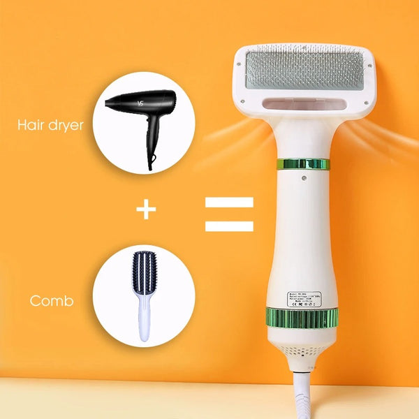 Pet Hair Dryer Dog Hair Blowing Artifact Hot Air Comb Dog Hair Pulling Integrated Hair Dryer Blowing Hair Comb Dog Supplies