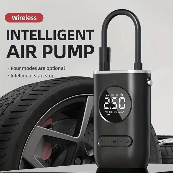 Car Air Pump Portable Mini Self Propelled Electric Tire Pump Handheld Wireless Digital Display Charging Pump