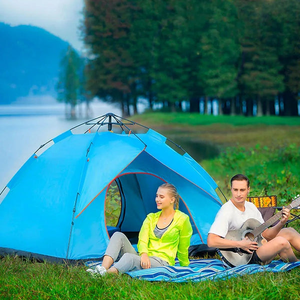 Outdoor Folding Tent Fully Automatic Quick Opening Tent 3-4 Person Self Driving Camping Tent Rain Proof Sun Proof Portable