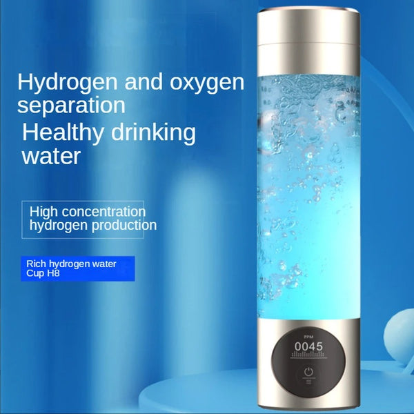 Hydrogen-Rich Water Bottle with PEM Ionizer – Portable USB Rechargeable Antioxidant Generator for Anti-Aging & Wellness