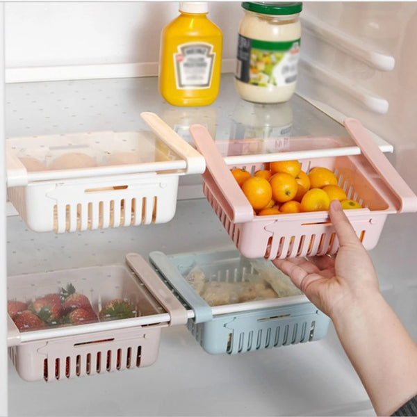 Refrigerator Telescopic Storage Basket Refrigerator Drawer Storage Rack Freshness Preservation Box Freezing Box Storage Rack