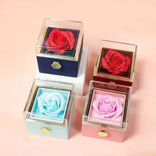 Rotating Eternal Rose Jewelry Box – Elegant Decorative Storage for Rings, Earrings & Necklaces | Romantic Wedding & Anniversary Gift