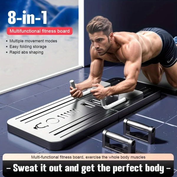 Multifunctional Fitness Board Flat Support Chest And Abdominal Muscle Equipment Household Abdominal Wheel