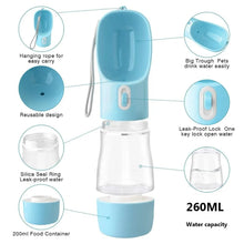 2-in-1 Portable Pet Water Bottle & Food Dispenser | Travel Dog & Cat Feeder with Drinking Bowl