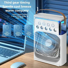 Portable Mini USB Air Humidifier Fan Water Mist Cooler 3-in-1 Cooler Fan LED Night Lights Air Conditioner Mini Electric Fan