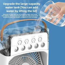 Portable Mini USB Air Humidifier Fan Water Mist Cooler 3-in-1 Cooler Fan LED Night Lights Air Conditioner Mini Electric Fan