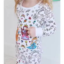 Kids DIY Pajama Set – Sketchable Graffiti Sleepwear for Boys & Girls | Long Sleeve Art Homewear