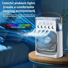 Portable Mini USB Air Humidifier Fan Water Mist Cooler 3-in-1 Cooler Fan LED Night Lights Air Conditioner Mini Electric Fan