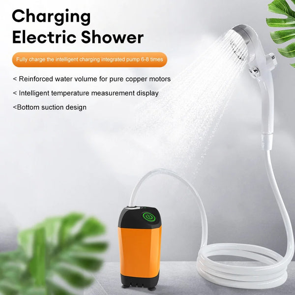 Outdoor Camping Portable Electric Shower Pump with Digital Display IPX7 Waterproof for Camping Travel Beach Pet Watering
