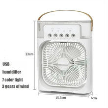 Portable Mini USB Air Humidifier Fan Water Mist Cooler 3-in-1 Cooler Fan LED Night Lights Air Conditioner Mini Electric Fan