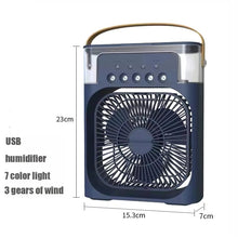 Portable Mini USB Air Humidifier Fan Water Mist Cooler 3-in-1 Cooler Fan LED Night Lights Air Conditioner Mini Electric Fan