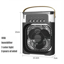 Portable Mini USB Air Humidifier Fan Water Mist Cooler 3-in-1 Cooler Fan LED Night Lights Air Conditioner Mini Electric Fan